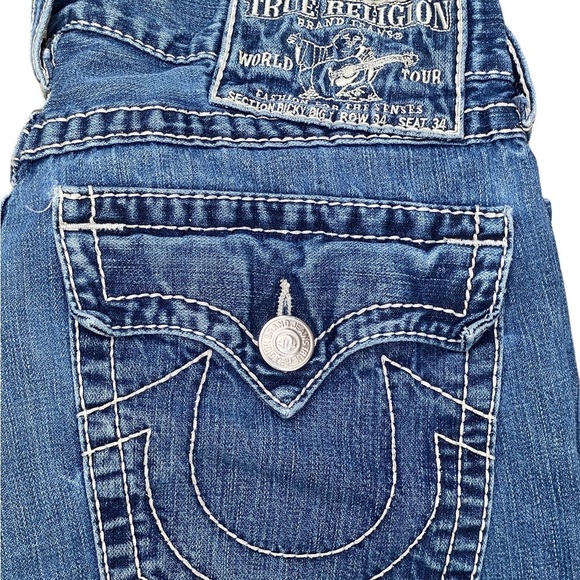 Vintage True Religion Jeans Size 34 RICKY BIG T Blue - Picture 7 of 9